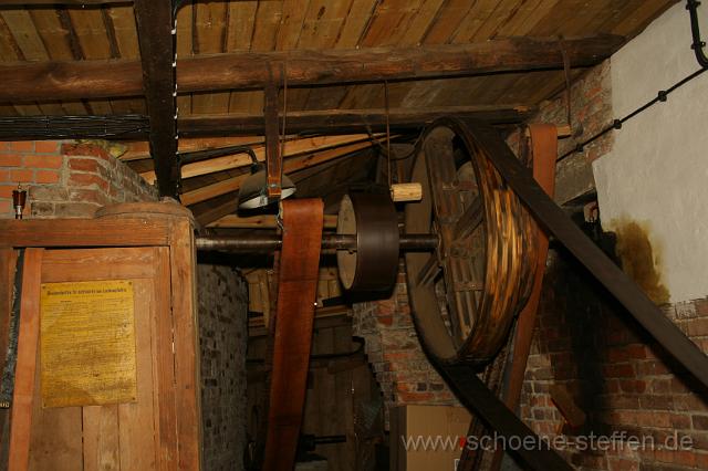 Getriebe.JPG - Riemengetriebe der Mühle